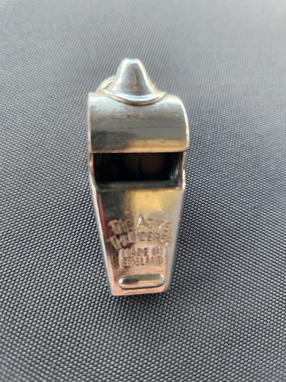 Vintage "The Acme Thunderer" Whistle Made in England Silver Tone Metal